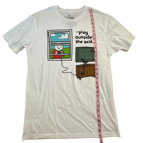 Goodie Two Sleeves ~ white Gaming Tshirt ~ size Medium ~ NWT - Picture 9 of 9